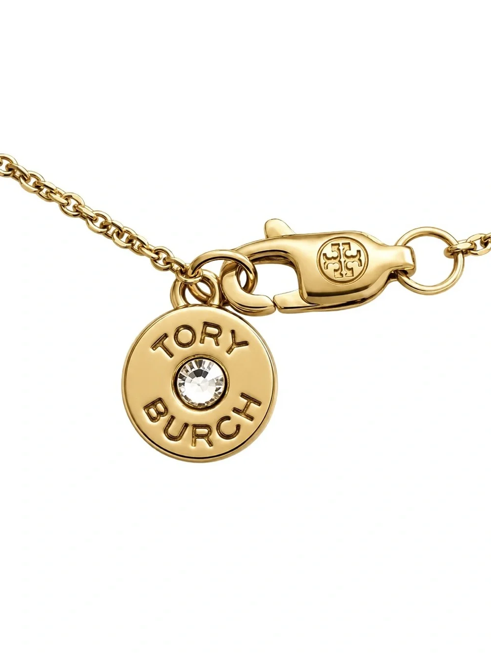 TORY BURCH • Semiprecious Tiger’s Cat’s Eye Logo Stone Necklace